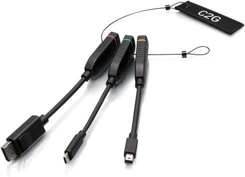 C2G Universal 4K HDMI Dongle Adapter Ring with Color Coded DisplayPort, Mini DisplayPort, and USB-C, C2G30028 in Kuwait
