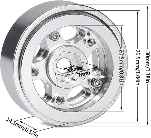 1.0 جنوط عجلة Beadlock 4 قطع من الألومنيوم 1.0 جنوط عجلة مع إزاحة سلبية لـ 1/24 1/18 RC الزاحف TRX4M SCX24 AX24 FCX24 Enduro24 ترقيات الملحقات (1.0 عجلة Beadlock أسود) in Saudi Arabia