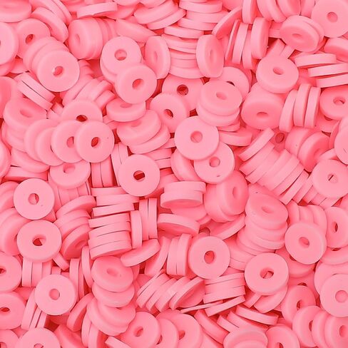 Bundooraking 2000+pcs Apple Green Clay Beads Bulk, Polymer Clay Beads for Bracelets Making, heishi Beads for Bracelets, Flat Beads (6mm). in Saudi Arabia