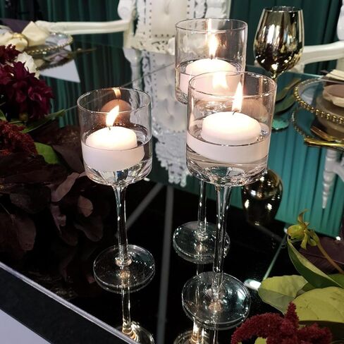 Horizon - Unscented 24 Piece Floating Candles for Parties | 2" Dripless and Smokeless Floating Candles with 5 Hours Burning Time for Centerpieces at Wedding, Pool, Home Decor | Metallic Gold in Saudi Arabia