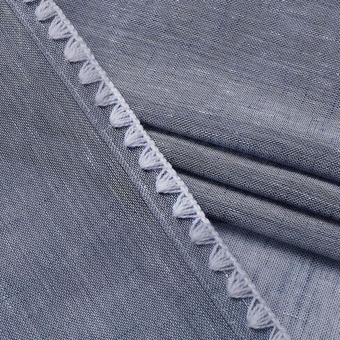 MISS SELECTEX Sheer Linen Curtains 72 Inches Length - Bordered Semi-Sheer Drapes Natural Textured Grommet Top Voile Window Curtains for Living Room and Boys Bedroom, Black, 52x72, Set of 2 Panels in Kuwait