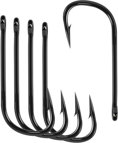 BLUEWING 5X Strong Long Shank Ballyhoo Hooks 5pcs Heavy Duty Needle Point Fishing Hooks High Carbon Steel Hooks Extra Sharp Fish Hooks for Freshwater Saltwater Fishing 9/0 in Saudi Arabia
