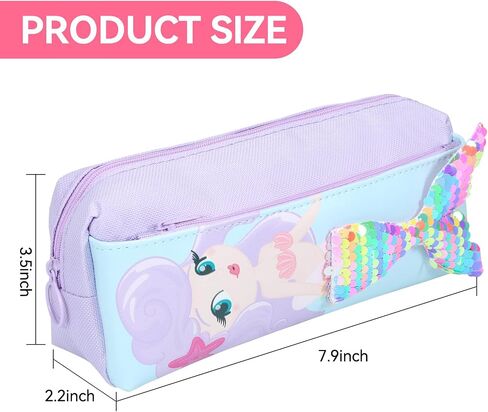 Cute Mermaid Pencil Pouch, Sparkly Pencil Bag for Girls Kids Students, Pencil Case with Reversible Sequins like Mermaid Scales, Glitter Bling School Supplies, Desk Organizer with Pen and Erasers in Saudi Arabia