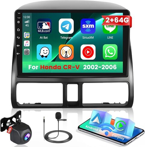 Roinvou Android Car Stereo لـ 2002-2006 Honda CR-V، راديو سيارة CarPlay لاسلكي مدمج مع Android Auto، شاشة لمس 9 بوصات في لوحة القيادة GPS ودعم مرآة Link BT FM WiFi AHD رؤية خلفية SWC in Saudi Arabia