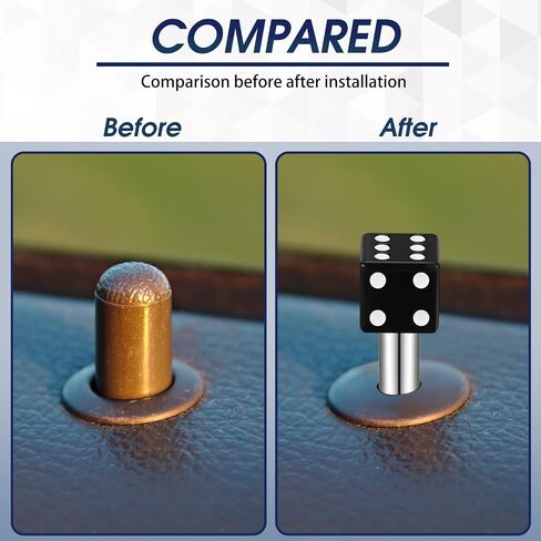 8 Pieces Car Door Lock Knobs Dice Interior Door Lock Pull Knobs Car Door Knobs Pin Set for Car SUV Pickup Truck Automobile, 2.08 x 0.31 Inch Black in Saudi Arabia
