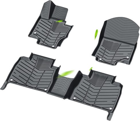 سجادات أرضية مناسبة لسيارة Mercedes Benz GLE 350/450/53 AMG/ 580/63 AMG S (غير مناسبة للكوبيه) 2020-2024، بطانات أرضية TPE مناسبة لجميع الأحوال الجوية، سجادات سيارة للصف الأمامي والثاني (أسود، مجموعة من 3) in Kuwait