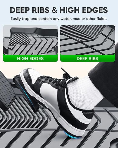 سجادات أرضية مناسبة لسيارة Mercedes Benz GLE 350/450/53 AMG/ 580/63 AMG S (غير مناسبة للكوبيه) 2020-2024، بطانات أرضية TPE مناسبة لجميع الأحوال الجوية، سجادات سيارة للصف الأمامي والثاني (أسود، مجموعة من 3) in Kuwait