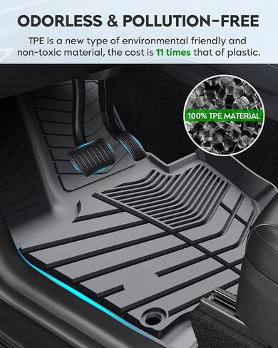 سجادات أرضية مناسبة لسيارة Mercedes Benz GLE 350/450/53 AMG/ 580/63 AMG S (غير مناسبة للكوبيه) 2020-2024، بطانات أرضية TPE مناسبة لجميع الأحوال الجوية، سجادات سيارة للصف الأمامي والثاني (أسود، مجموعة من 3) in Kuwait