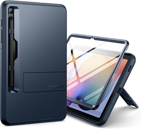 SURITCH Rugged Case for Samsung Galaxy Tab S6 lite 10.4-inch 2022/2020, Built-in Screen Protector Full Body Heavy Duty Shockproof Protective Tablet Cover with S-Pen Slot Kickstand, Navy in Kuwait
