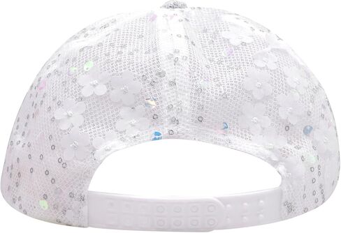 Shiny Sequins Baseball Cap for Women Girls Cute Flowers Breathable Mesh Trucker Hat Adjustable Summer Outdoors Sun Cap in Kuwait