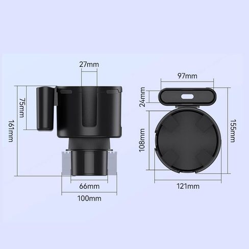 موسع حامل أكواب السيارة، محول موسع حامل أكواب السيارة 2 في 1 مع حامل هاتف، محول موسع حامل أكواب قابل للتعديل للسيارة، حامل أكواب منظم حامل أكواب موسع للسيارة in Kuwait