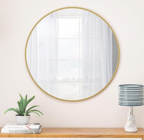 48 Inch Oversized Big Size Circular Mirror Wall Mirror, Round Vanity Mirror Metal Framed Dressing Mirror for Bathroom, Living Room, Bedroom in Saudi Arabia