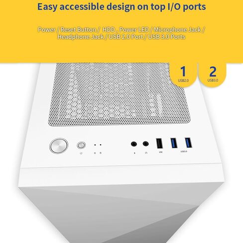 حافظات كمبيوتر الألعاب Zalman Z1 Iceberg mATX Mini Tower، لوحة جانبية مفصلية وزجاج مقسى، 3X مراوح مثبتة مسبقًا، USB 3.0 (أبيض) in Kuwait