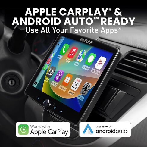 BOSS Audio Systems Elite BE10ACP Car Stereo - Detachable 10.1" Touch Screen Car Stereo Apple CarPlay & Android Auto Head Unit, Single DIN with Double DIN Brackets, Bluetooth, No CD/DVD Player in Saudi Arabia