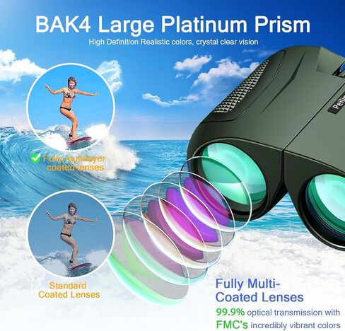 مناظير Peilinc 15X25 للبالغين والأطفال، مناظير كبيرة الحجم مدمجة مع رؤية منخفضة الإضاءة للصيد والحفلات الرياضية الخارجية ومشاهدة الطيور in Kuwait