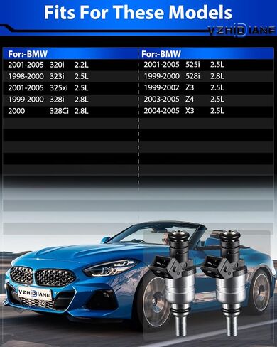 Upgraded 1427240 Fuel Injectors Fits For:-BMW 320i 323i 325xi 328i 328Ci 525i 528i Z3 Z4 X3 2.2L 2.5L 2.8L 98 99 00 01 02 03 04 05, 1427240 105-106 (6 PCS) in Saudi Arabia