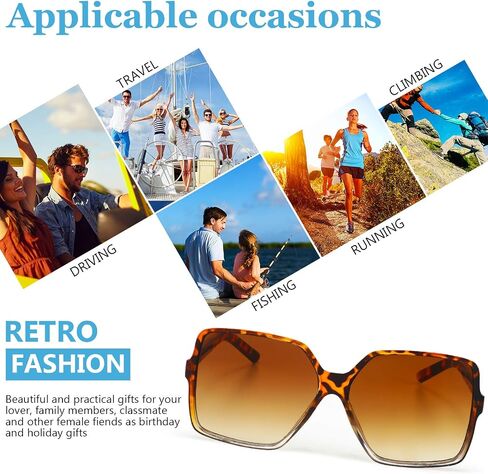 Frienda 2 Pairs Oversized Square Sunglasses Big Large Wide Retro Vintage Shades for Women in Saudi Arabia