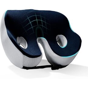 وسادة مقعد كبيرة من إسفنج الذاكرة لتخفيف الضغط وعرق النسا ووسادة تخفيف آلام عظم الذيل، وسائد كرسي مكتب غير قابلة للانزلاق، وسادة كرسي بعرض قابل للتعديل للمنزل والمكتب وكرسي الألعاب والسيارة والكرسي المتحرك (-أسود) in Kuwait