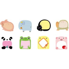 8Pads Multicolor Cute Animal Sticky Notes with 8 Cute Patterns 1 Pads of Each Kawaii Note Pads Cute Cartoon Self-Stick Memo Pads for Office Home Students Roommates Gifts,Notebooks and Writing Pads