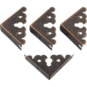 4Pcs Retro Style Decorative Corner Protectors Triangle Vintage Corner Guards with Mounting Nails for Jewelry Box Gift Box Wooden Case(1.33 x1.33 inch,Gold)