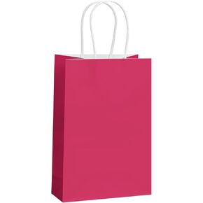 REMTAP Gift Paper Bags Kraft Bags with Handles Bulk Gift Bags for Wedding Party Craft Retail Packaging, Shopping Bags, Party Favor Bags, Retail Bags (White-M-50pcs, 8 * 4.5 * 10.5)