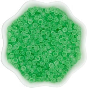 4mm Frosted Glass Beads Bulk, 500pcs Small Round Beads for Jewelry Making, 6/0 Colored Glass Seed Beads for Friendship Bracelet, Pendants, Key Chains, Necklaces, Hairpins(Mixed Color