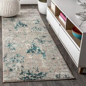 JONATHAN Y CTP103A-8 Contemporary POP Modern Abstract Vintage Faded Indoor Area-Rug Bohemian Easy-Cleaning High Traffic Bedroom Kitchen Living Room Non Shedding, 8 X 10, Gray/Blue