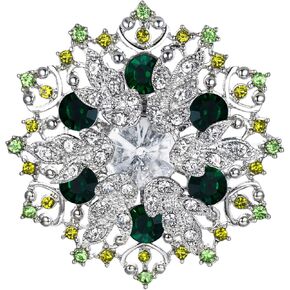 EVER FAITH Austrian Crystal Elegant Winter Snowflake Corsage Brooch Pin