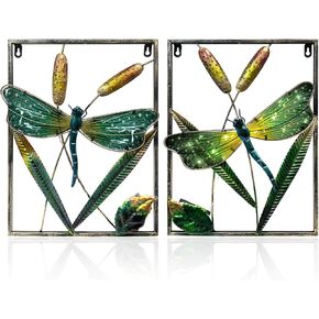 LIFFY Dragonfly Wall Art Decor Lights - Unique Gift Ideas for Every Home, Holiday or Birthdays, Metal Wall Art Home Accent, Enhance Living Spaces additions with Metal Frame Hanging Decorations