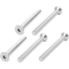 uxcell M8x80mm 304 Stainless Steel Flat Head Hex Socket Cap Screws DIN7991 5pcs