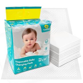Disposable Hypoallergenic Baby Changing Pad Liners (50 Pack), Large Size (18"x24"), Ultra Absorbent & Waterproof