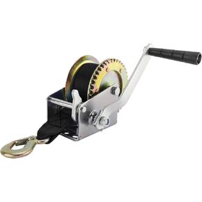 8MILELAKE Heavy Duty 1000lbs Hand Winch Crank Strap Gear Winch for Trailer Boat ATV