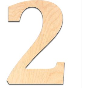 4 Inch Wooden Number 2 - Cut from Baltic Birch plywood, this 4 inch wood number is ready for painting or decorating. For home decor, office signs, or party decorations.