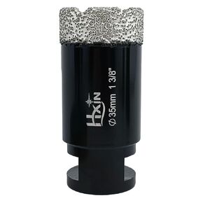 Brazed Diamond core Drill bit with 5/8"-11 Diamond Hole Saw for Dry or Wet Drill on Hard Porcelain Ceramic Tile Granite Marble Masonry Used on Universal Angle Grinder (2, 6mm (1/4"))