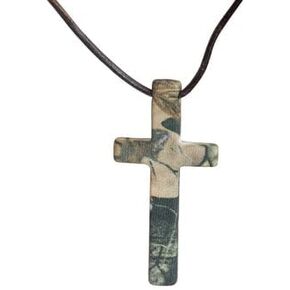 Realtree AP Hunters Hunting Camo Cross Necklace Pendant Jewelry Men Made USA