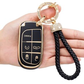 for Jeep Key fob Cover,Compatible with Grand Cherokee Renegade Smart Key Premium Soft TPU Anti-dust Full Protection