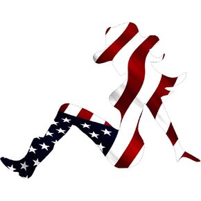 Decal Sticker Sexy Woman Cowgirl Country Cow Girl Silhouette American Flag USA Patriotic Auto Bumper Sticker Vinyl Car Truck RV SUV Boat Window