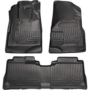 Husky Liners Weatherbeater Floor Mats | Fits 2010 - 2016 Cadillac SRX | Front & 2nd Row, 3-pc Black - 98141