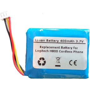 400mAh 3.7V Replacement Battery for Logitech H800 H820e Wireless Headsets, 533-000095