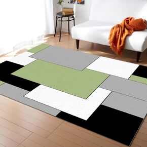 Red Black Geometric Area Rugs Indoor Non-Slip Rectangle Rug 2x3 ft, Abstract Color Block Red Black Gray Rug Rubber Backing Floor Mats Contemporary Home Decor Carpet for Entryway Living Room