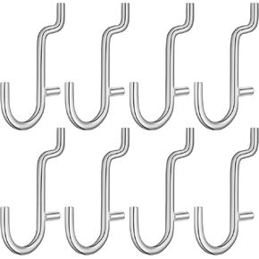 Baluue 20pcs Metal Pegboard Hooks, J Hook Stainless Steel Peg Hooks for Pegboard Assortment Metal Peg Hooks, Pegboard Hooks for Hanging Storage Jewelry Key Display
