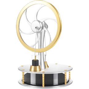 Low Temperature Stirling Engine Educational Toy with Precision Brass Aluminum Parts,Efficient and Quiet Heat-Driven Desktop Stirling Engine Model for Physics and Science Enthusiasts-HZZ92 Black