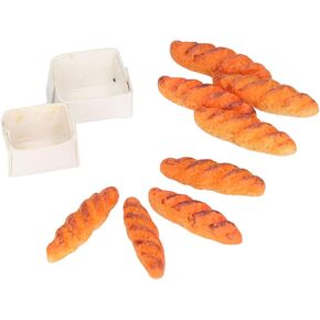 Tnfeeon Dollhouse Miniatures Food, Mini Dollhouse Miniature Food Bread 40Pcs with 10 Bases for Gifts for Kids