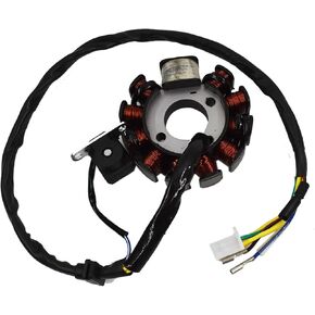 11 Pole/Coils Magneto Stator AC 6 Pole Coil Replacement for GY6 150cc 125cc Engine Chinese Moped Scooter ATV Quad 4 Wheeler Go