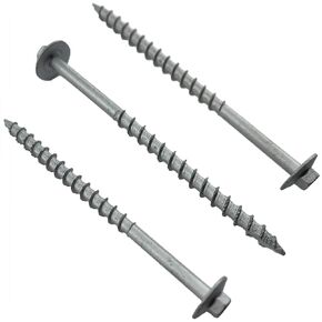 BRAUNY BOY - #12 x 4"- Structural Lag Heavy Duty Construction Wood Screw – Galvanized Corrosion Resistant Coating Exterior Timber, Landscape - Easy HEX HEAD DRIVE – Flange Head 4 in - Qty (100)