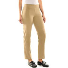 Zac & Rachel Women's Petite Millennium Fabric Pull-On Slim Leg Pant, Chino, 4P