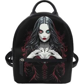 White Horse Mini Backpack PU leather Daypack with Zipper & Front Pocket for Women Men Girls