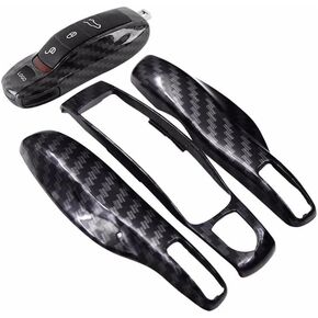 Carbon Fiber Style Key Fob Cover Smart Remote Shell Case, 3 pcs Set Full Protection, Compatible with Porsche Boxster Cayman 981 Carrera 911 991 918 Spyder Macan Cayenne Panamera in Kuwait