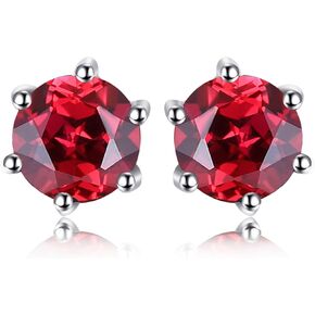 JewelryPalace جولة الطبيعية الأزرق توباز الزبرجد العقيق السترين الجمشت أقراط للنساء، 925 الفضة الاسترليني 14K أقراط مطلية بالذهب، مجوهرات الأحجار الكريمة الأصلية