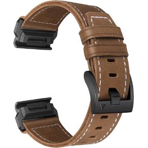 سوار ساعة TRUMiRR لـ Fenix ​​7/6 Pro / 5 Plus، 22 مم من الجلد سريع الفك وسهل الارتداء، حزام محول من الفولاذ المقاوم للصدأ لـ Garmin Forerunner 965 / Epix Gen 2 47 مم / Instinct 2 in Kuwait